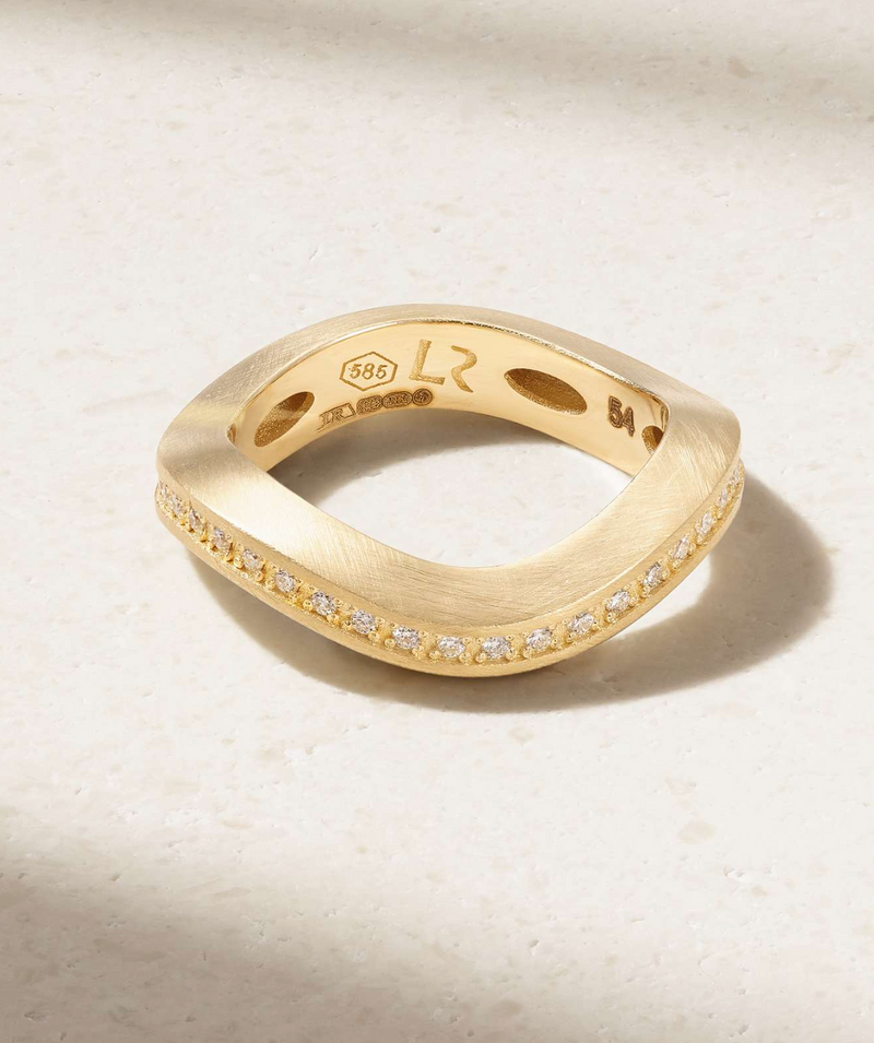 Peggy Brushed Gold Diamond Ring