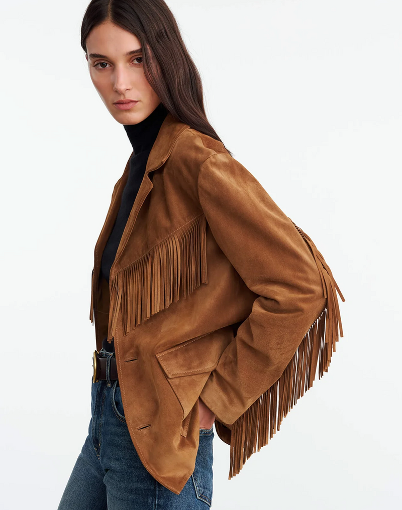 Maelle Suede Fringe Jacket - Martora