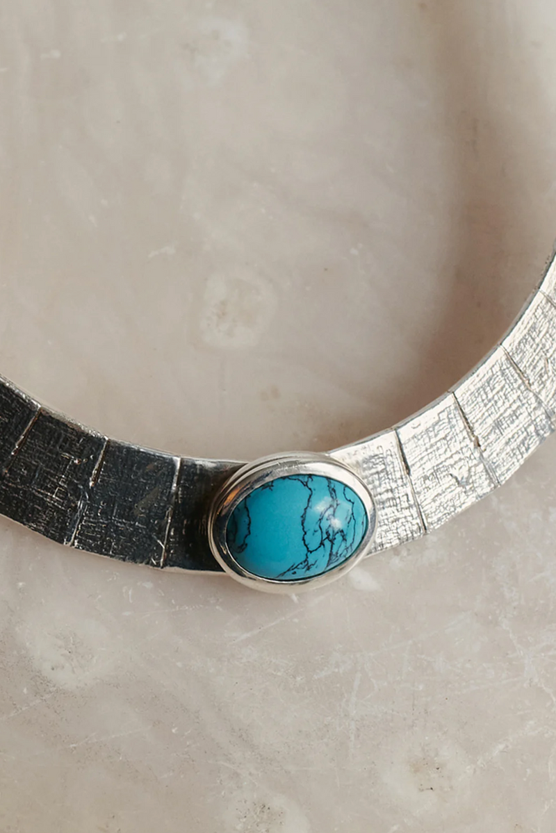 Athena Turquoise Collar - Silver