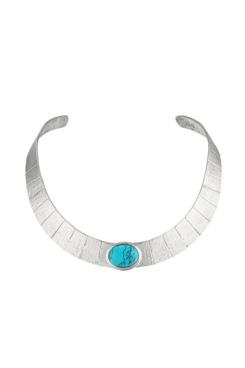 Athena Turquoise Collar - Silver