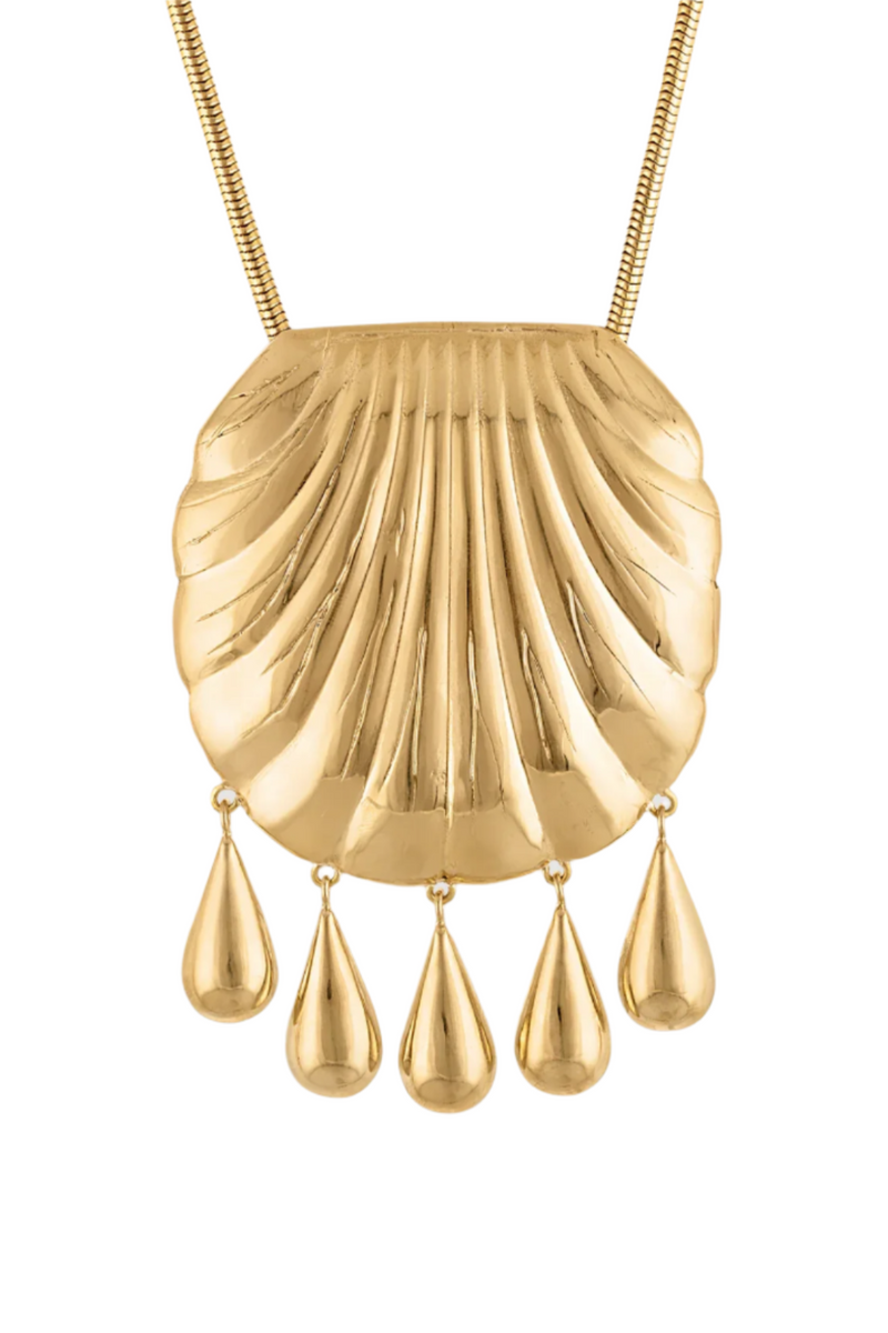 Petra Shell Pendant - Brass