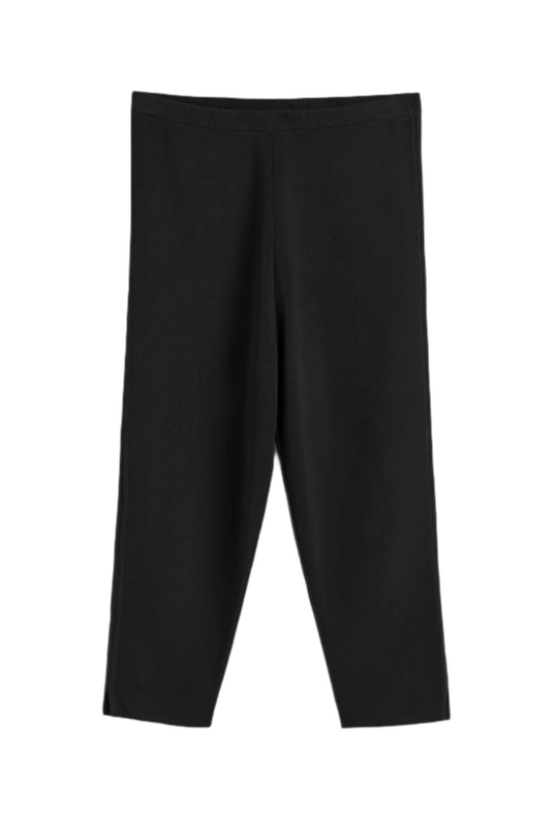 Compact Knit Capri Trousers - Black