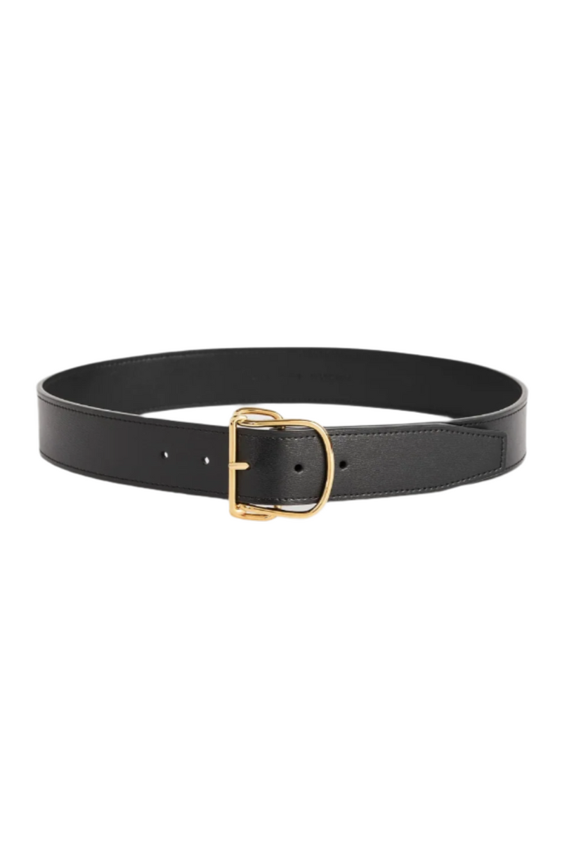 Swirl Leather Belt - Black