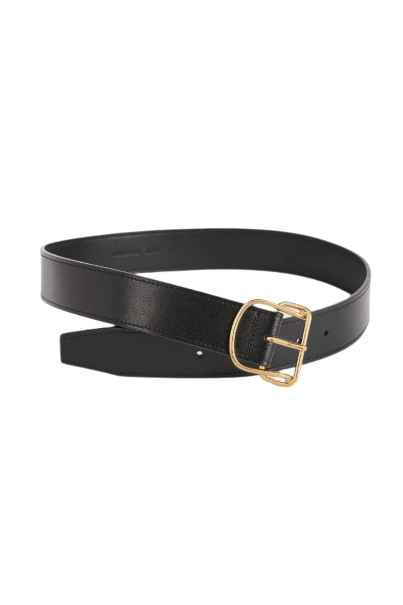 Swirl Leather Belt - Black