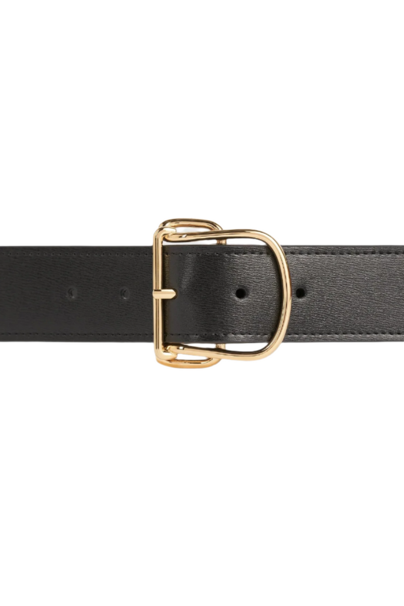 Swirl Leather Belt - Black