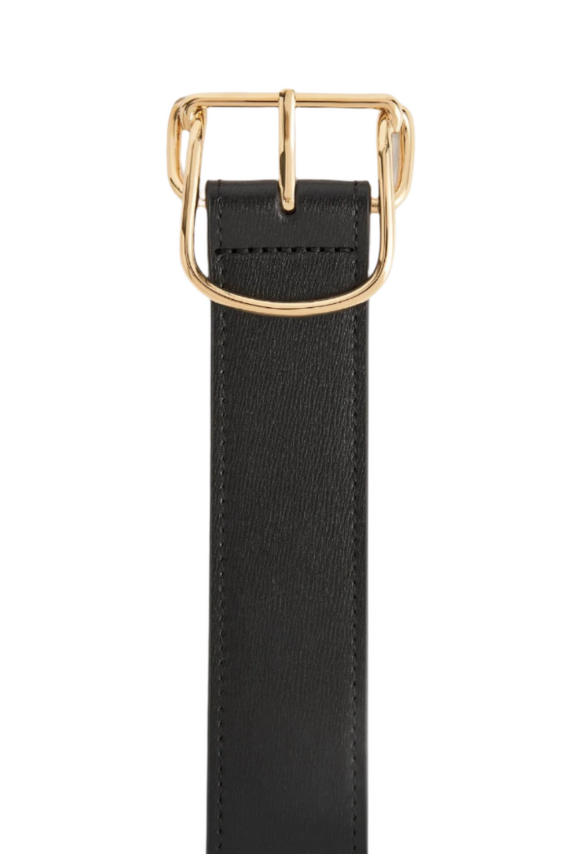 Swirl Leather Belt - Black