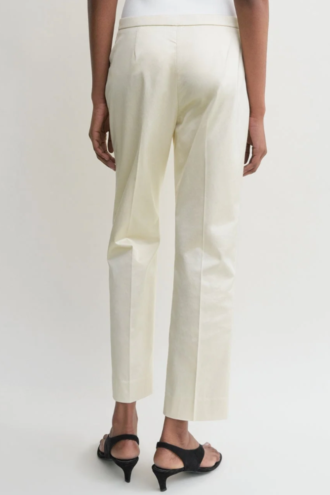 Cropped Straight Trousers - Ecru