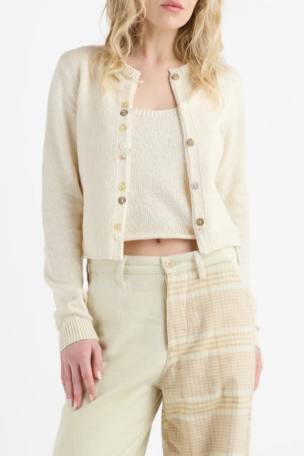 Nora Lite Crew Cardigan - Natural