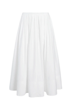 Austin Skirt in Cotton Sateen - White