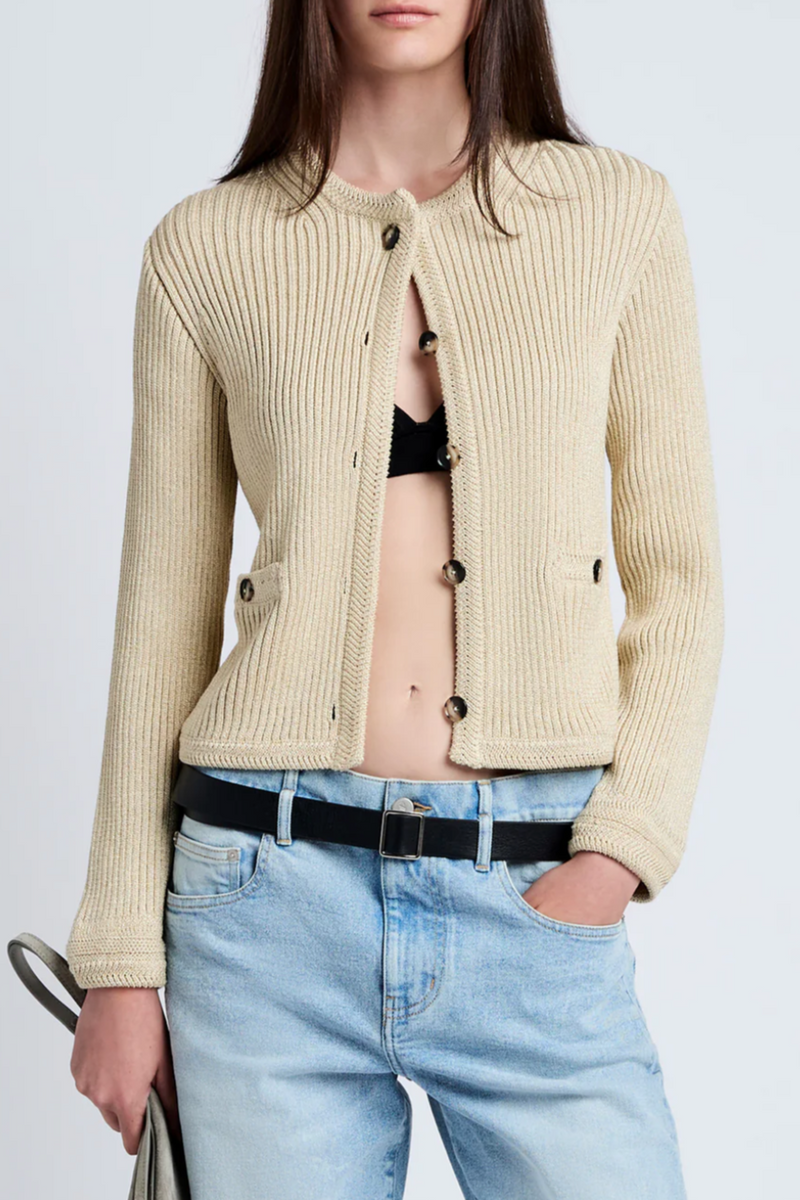 Wilson Knit Jacket in Dry Rib - Light Wheat