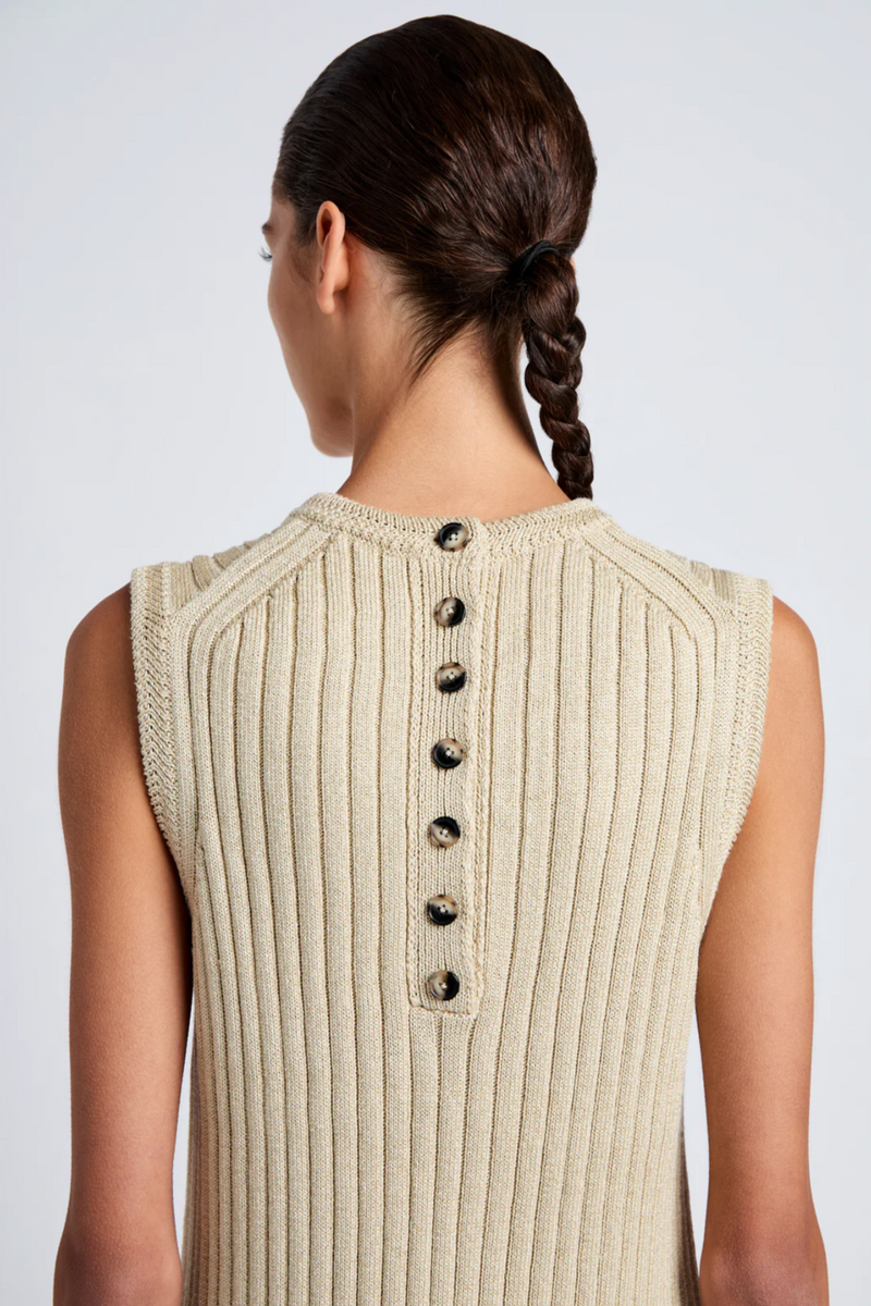 Leighton Knit Dress in Dry Rib - Light Wheat