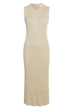 Leighton Knit Dress in Dry Rib - Light Wheat