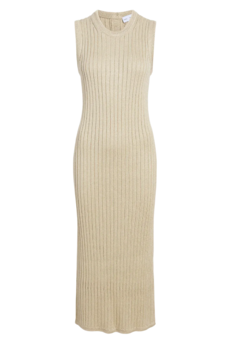 Leighton Knit Dress in Dry Rib - Light Wheat