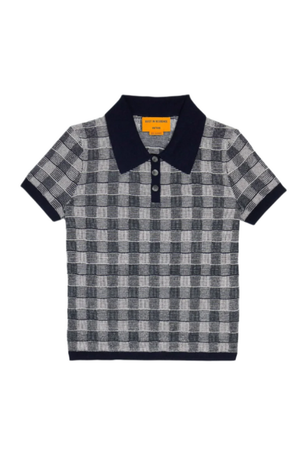 Gingham Shrunken Polo - Midnight Combo