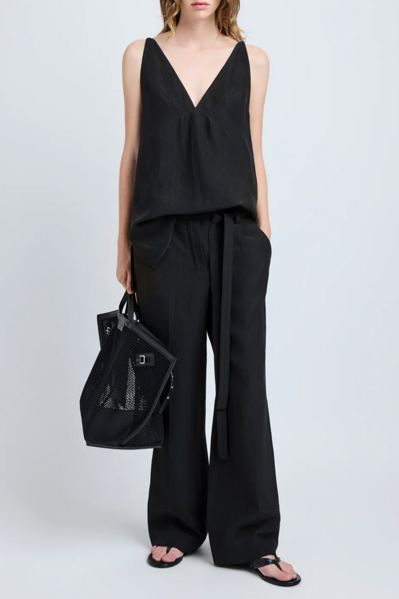 Maggi Pants in Cotton Viscose Linen - Black