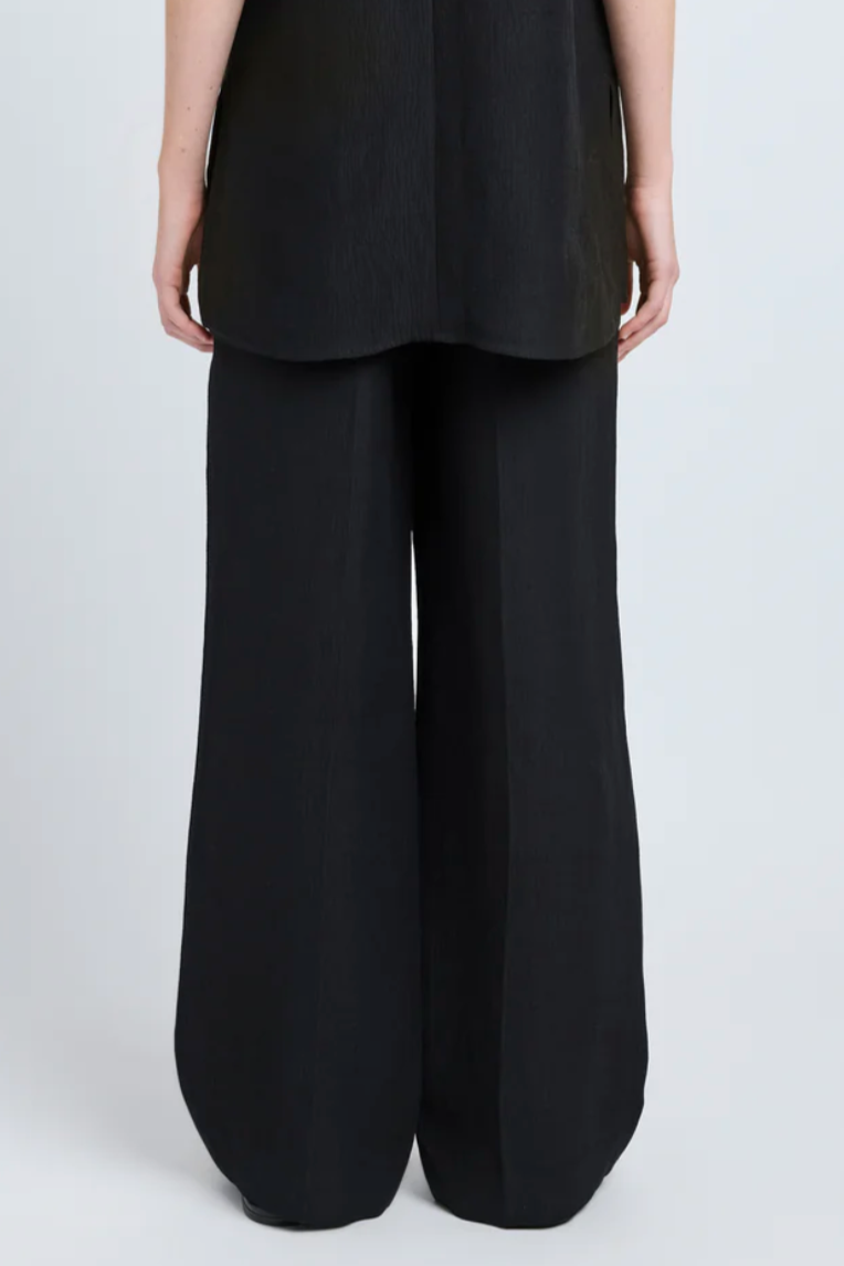 Maggi Pants in Cotton Viscose Linen - Black