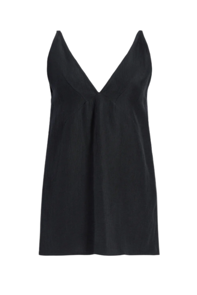 Mitchell Top in Viscose Linen - Black