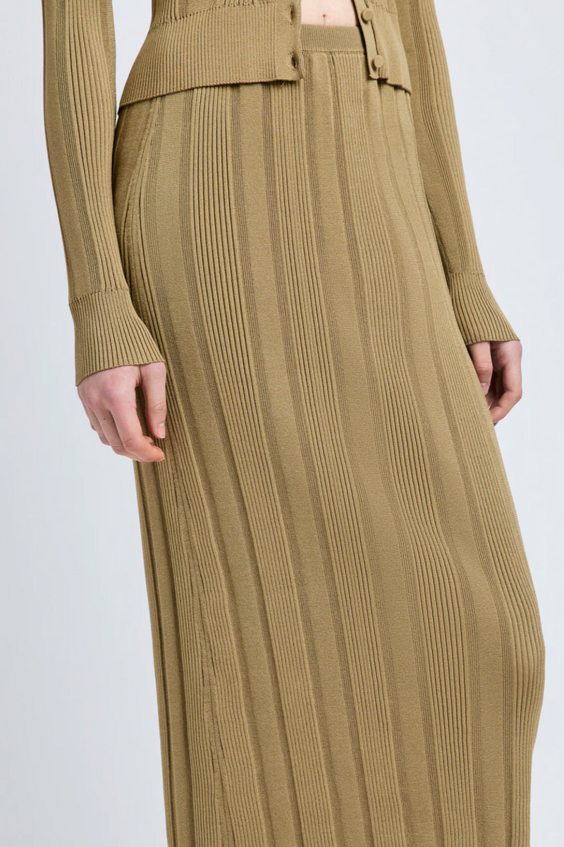 Ryanne Skirt in Column Rib - Bronze