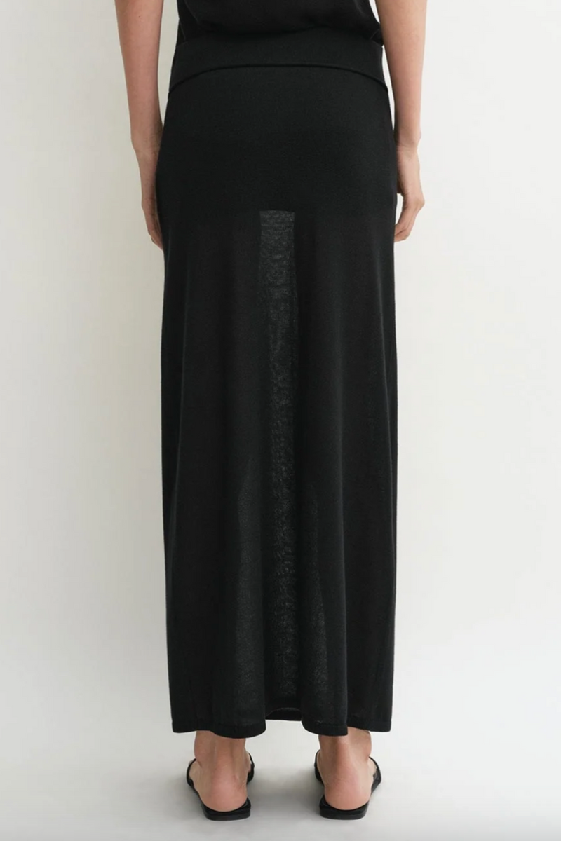 Long Knit Skirt - Black