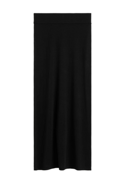 Long Knit Skirt - Black