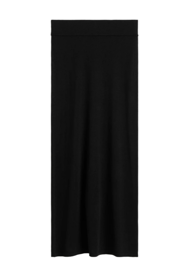 Long Knit Skirt - Black