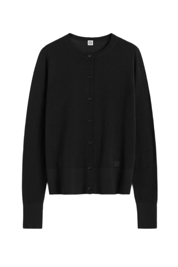 Fine Knit Cardigan - Black