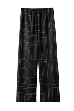 Monogram Silk PJ Bottoms - Black