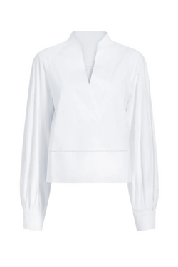 Grayson Top in Eco Cotton Poplin - White
