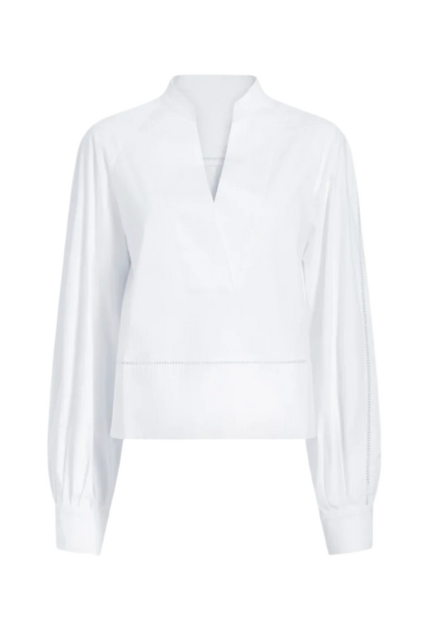 Grayson Top in Eco Cotton Poplin - White