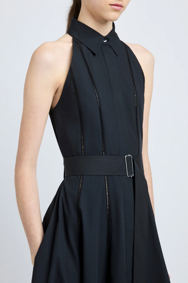 Dorothy Dress in Eco Cotton Poplin - Black