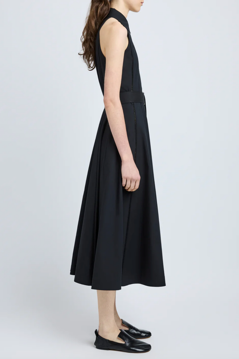 Dorothy Dress in Eco Cotton Poplin - Black