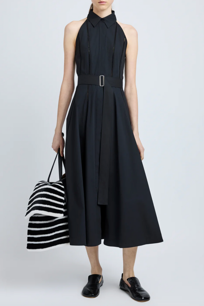 Dorothy Dress in Eco Cotton Poplin - Black