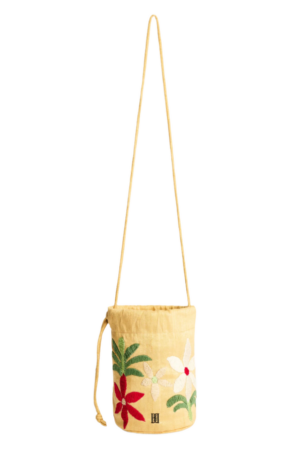 Leandras Woven Silk Bag - Light Camel