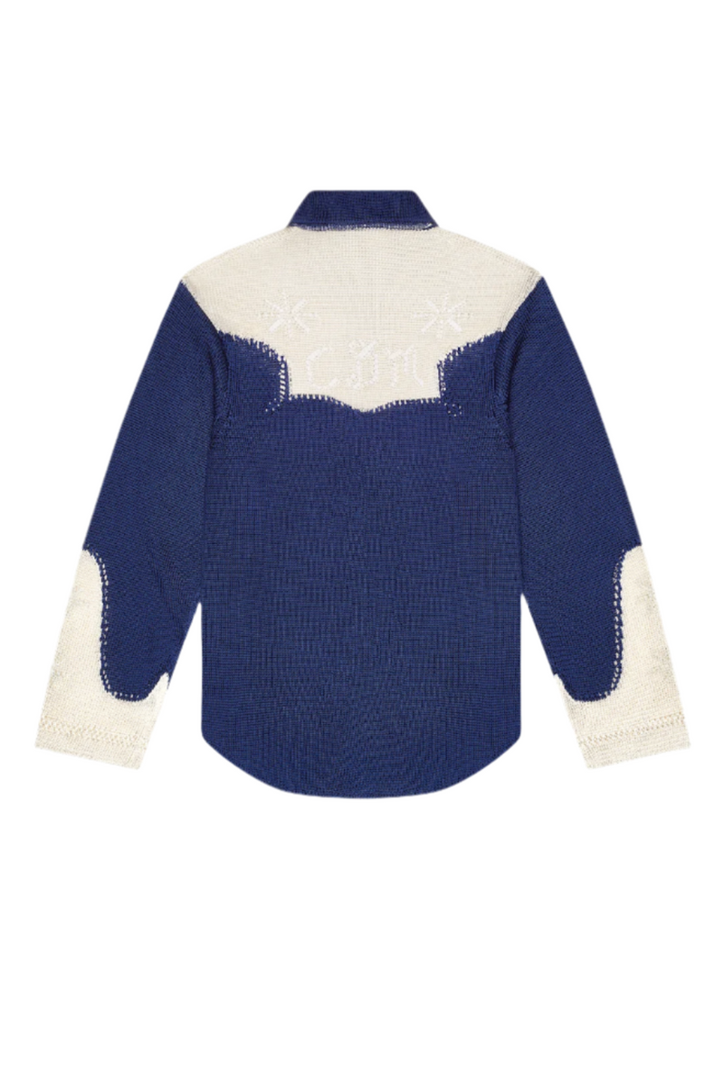 Western Shirt - Navy/Natural