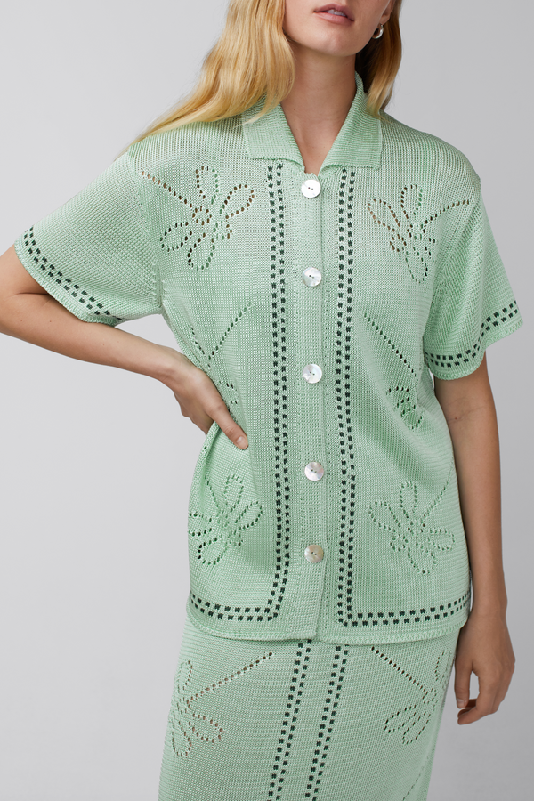 Garden Party Short Sleeve Shirt - Eucalyptus/Pine