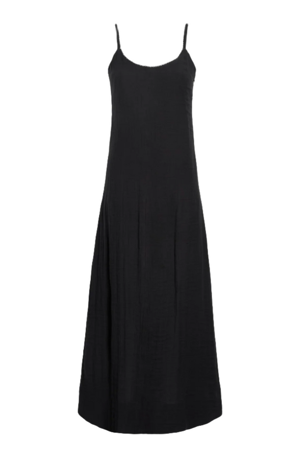 Evelyn Dress in Crinkle Viscose - Black