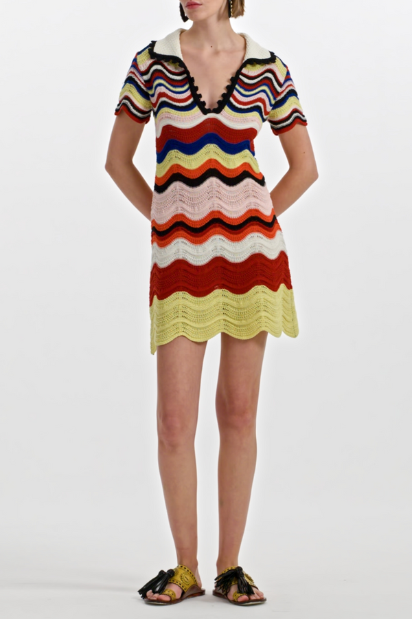 Chevron Mini Dress - Multicolor