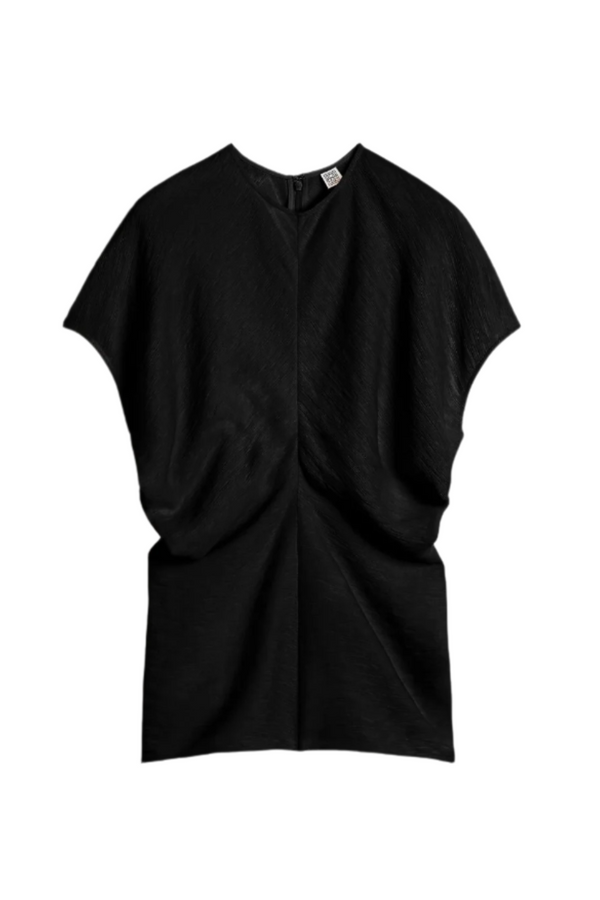 Slouch Waist Basketweave Top - Black