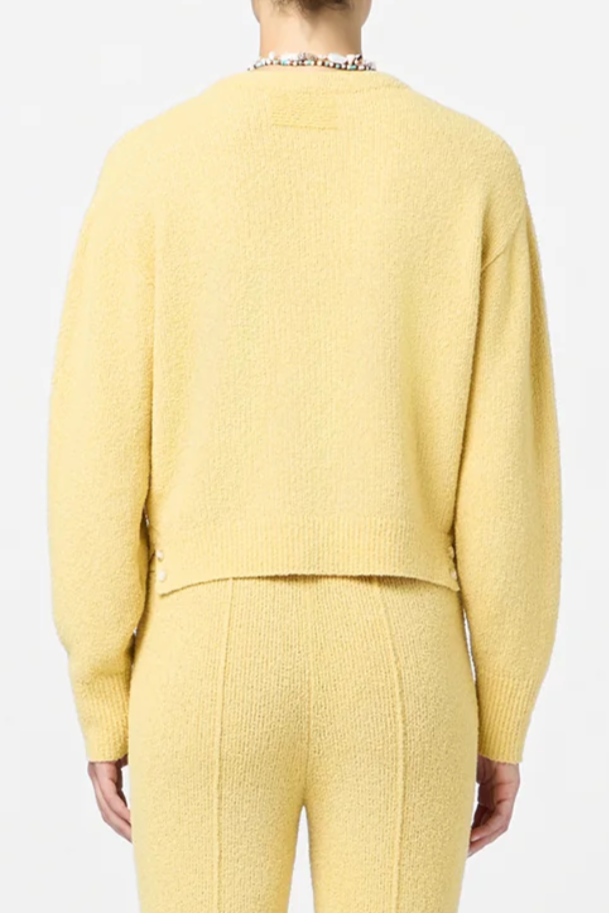 Boucle Collegiate Cardigan - Butter