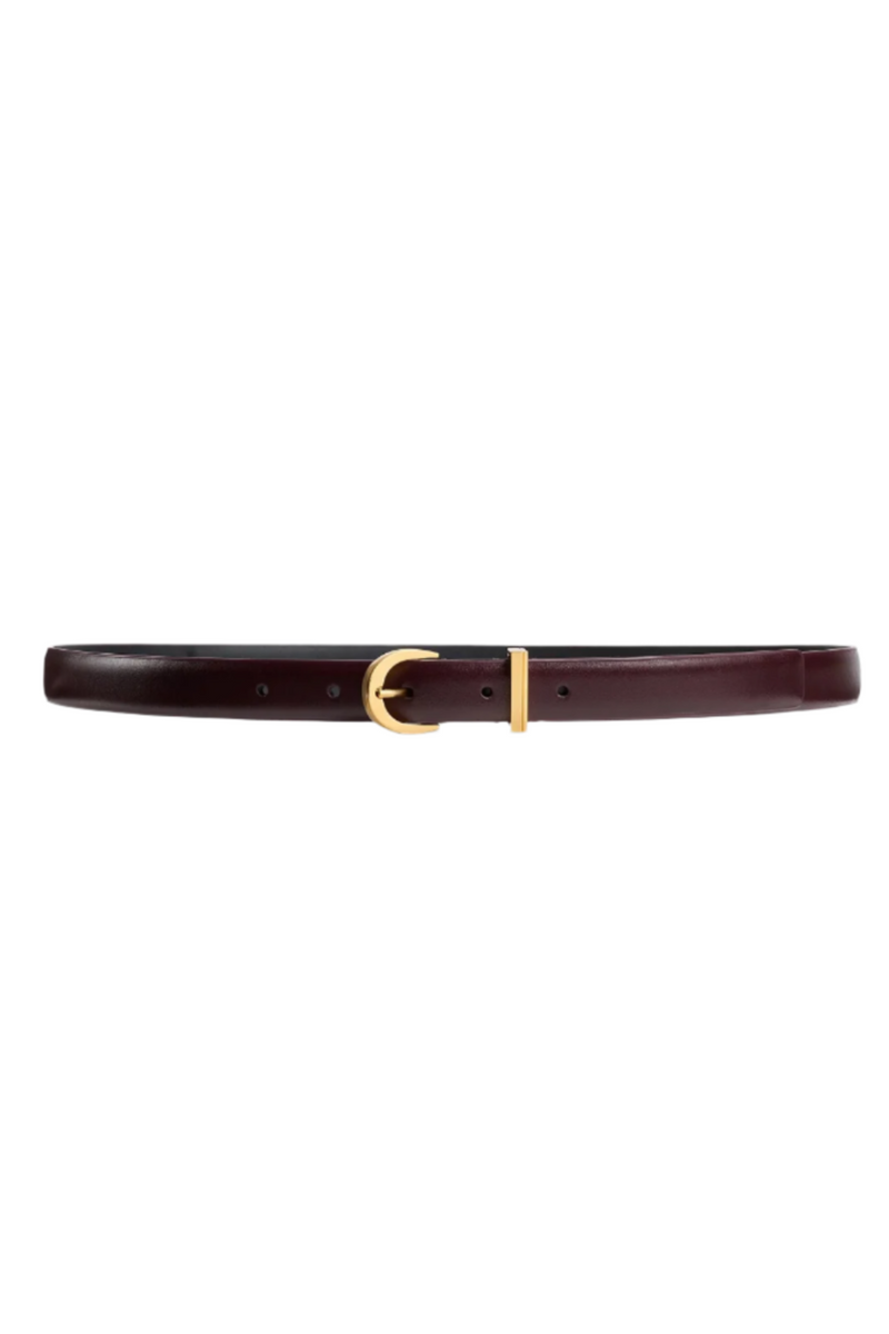 Luna Belt in Bordeaux Leather with Gold