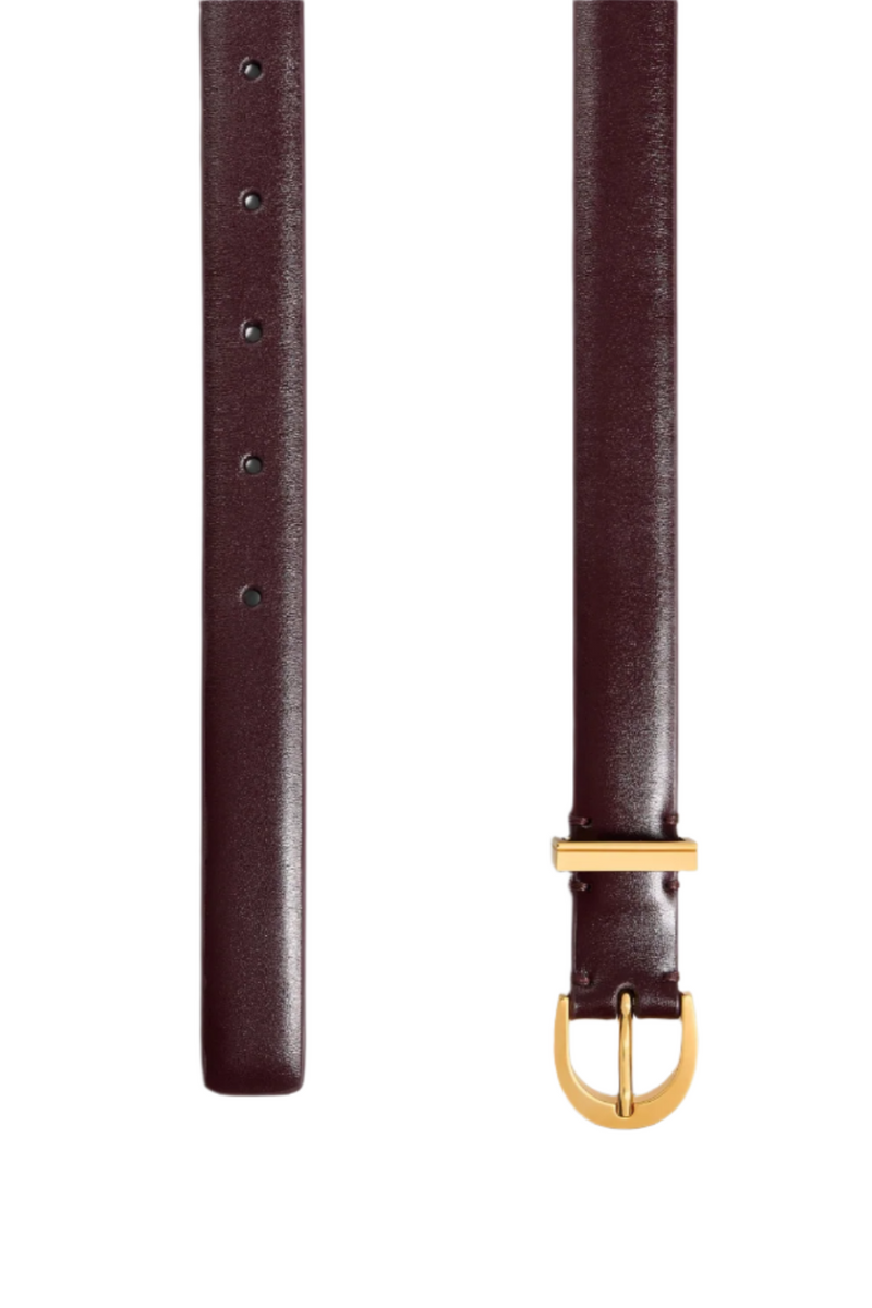 Luna Belt in Bordeaux Leather with Gold