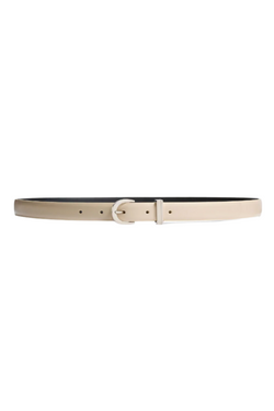 Luna Belt in Dark Ivory Leather with Silver