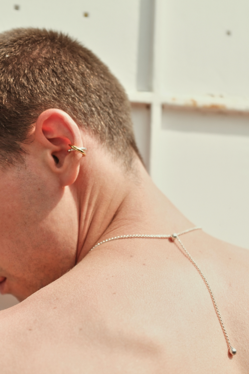 Initial Ear Cuff - Vermeil/Silver