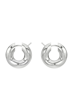 Wave Blow Hoops - Silver