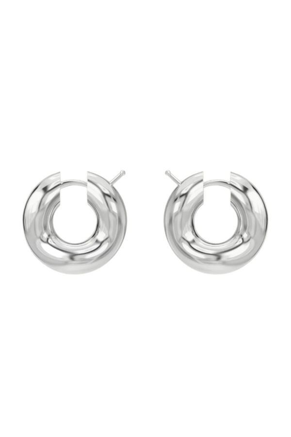 Wave Blow Hoops - Silver