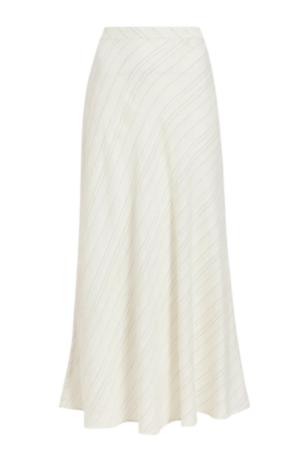 Kaia Skirt in Woven Stripe Flou - Chalk/Black