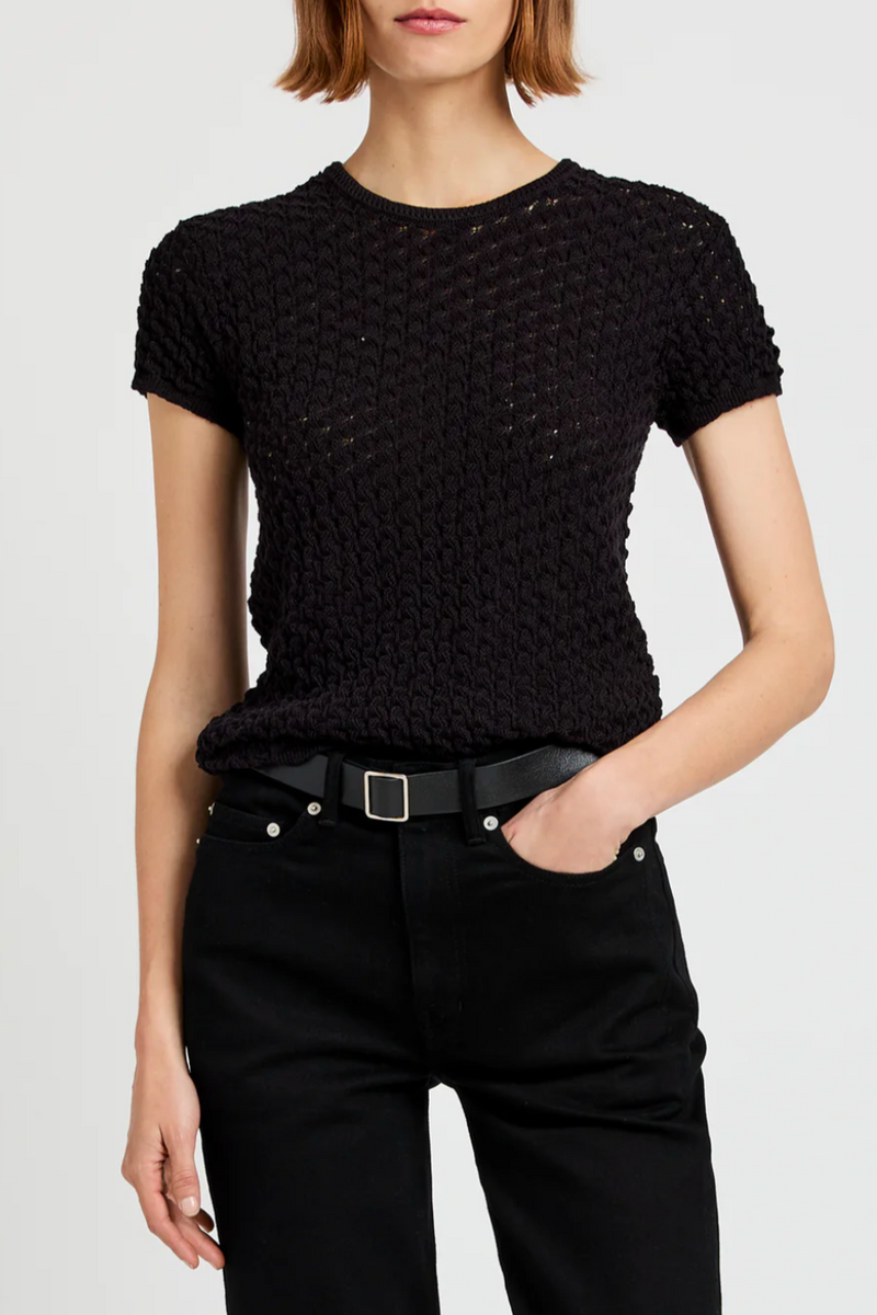 Quincy Top in Crochet - Black