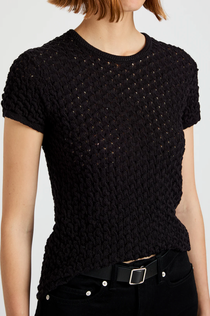 Quincy Top in Crochet - Black