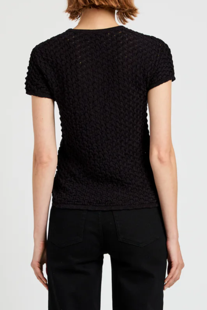 Quincy Top in Crochet - Black