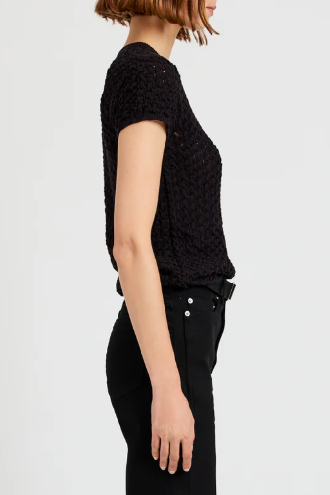 Quincy Top in Crochet - Black